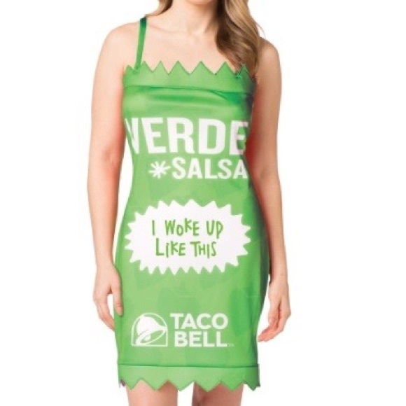 New Womens Taco Bell Verde Taco Bell Sauce Packet Costume - Picture 2 of 3